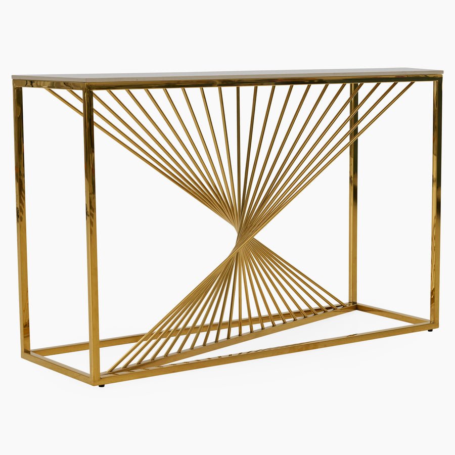 Atalanta Console Table - Console Table Sintered Stone / Chrome Gold Tables Sterling Home 2