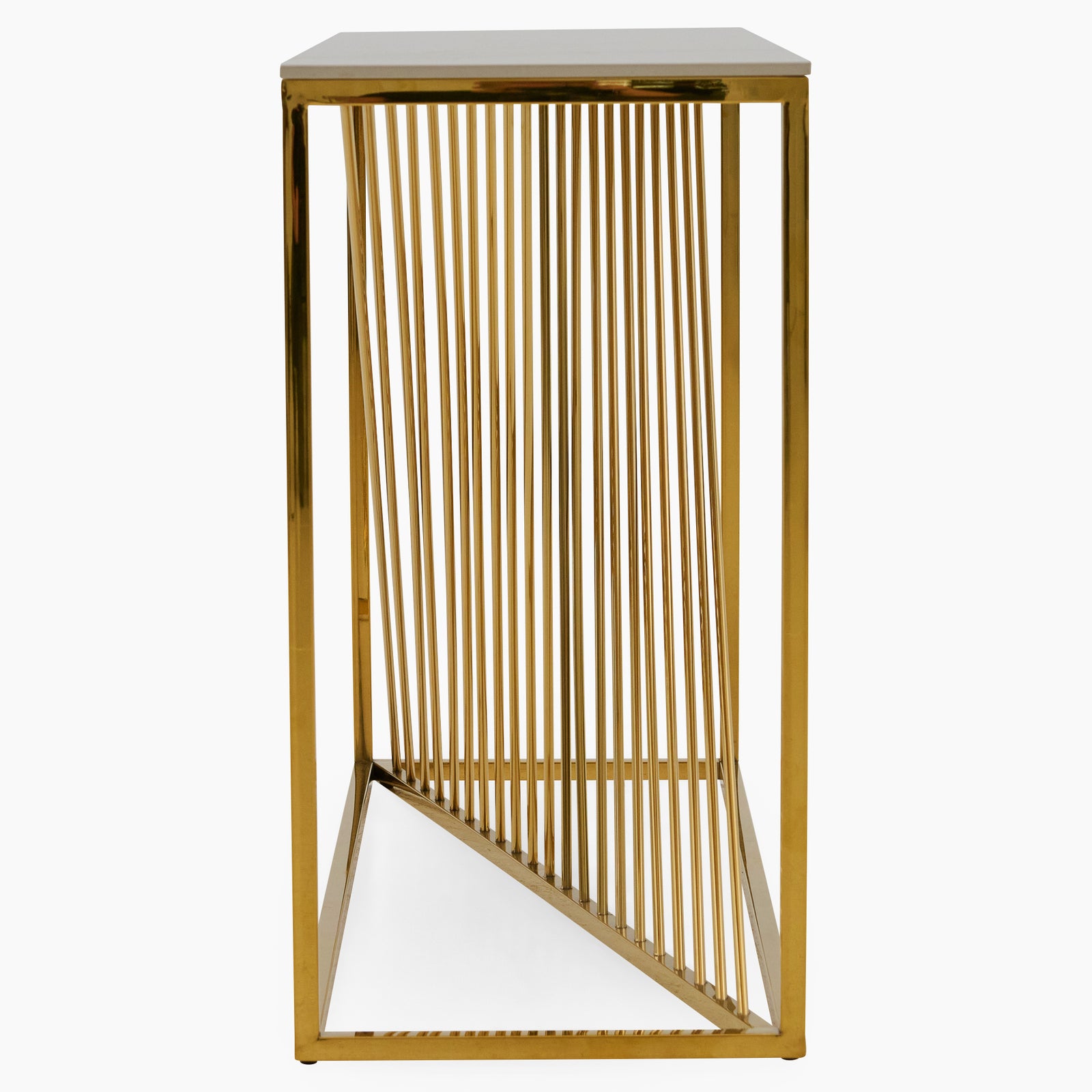 Atalanta Console Table - Console Table Sintered Stone / Chrome Gold Tables Sterling Home 3