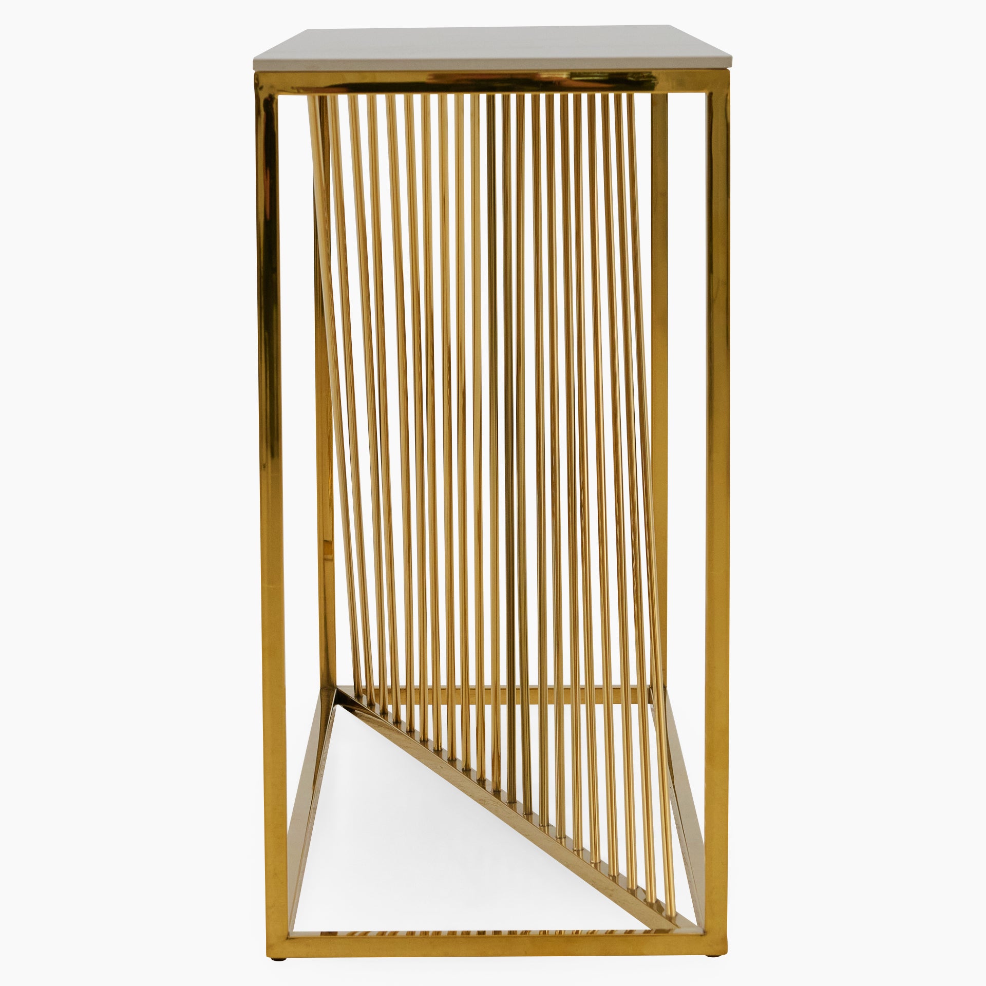 Atalanta Console Table - Console Table Sintered Stone / Chrome Gold Tables Sterling Home 3