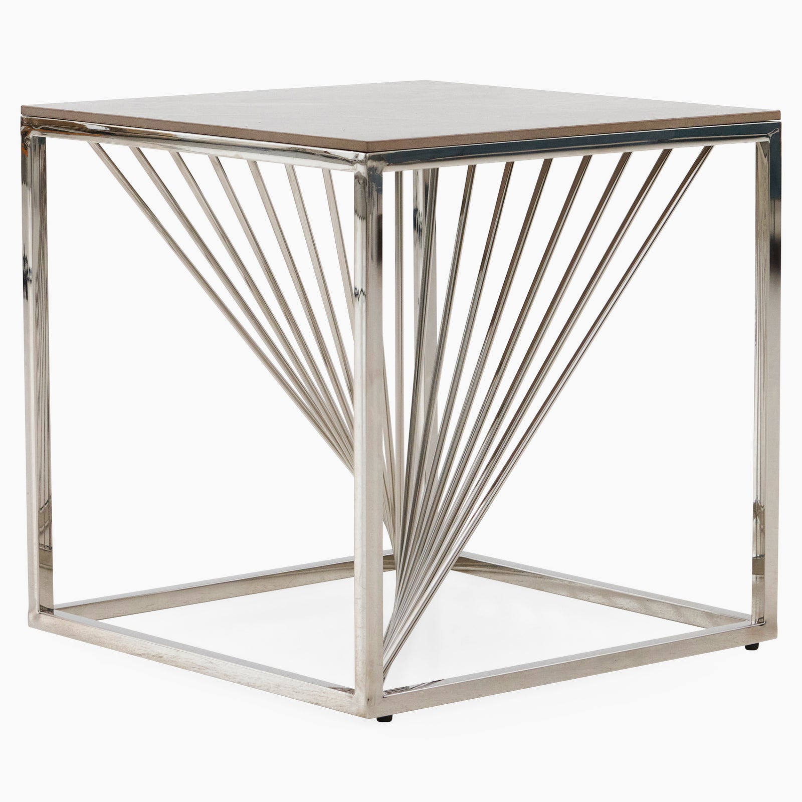 Atalanta Side Table - End Table Glass / Stainless Steel Sterling Home 5
