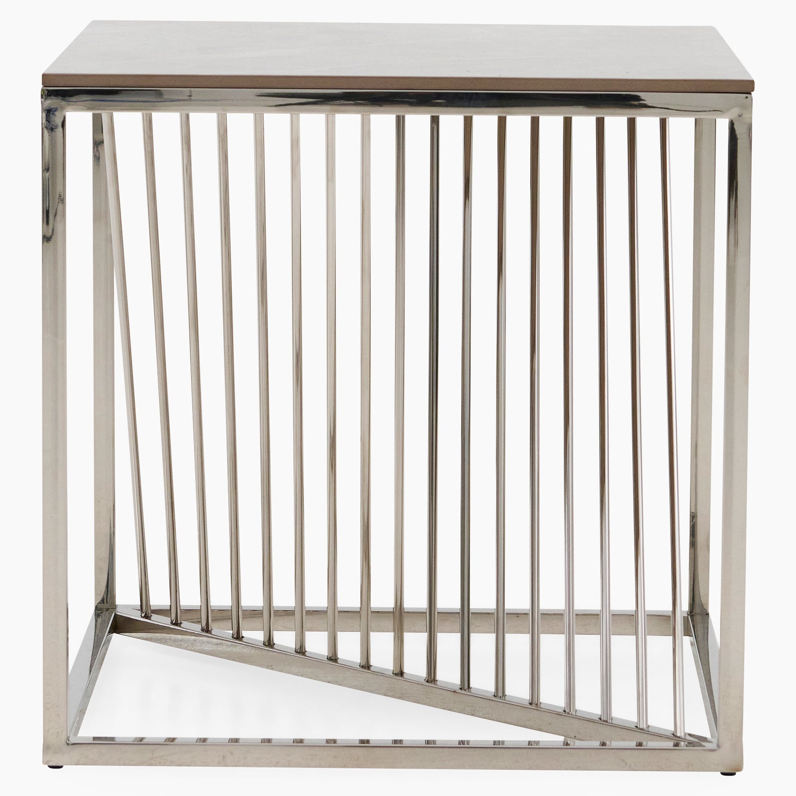 Atalanta Side Table - End Table Glass / Stainless Steel Sterling Home 4