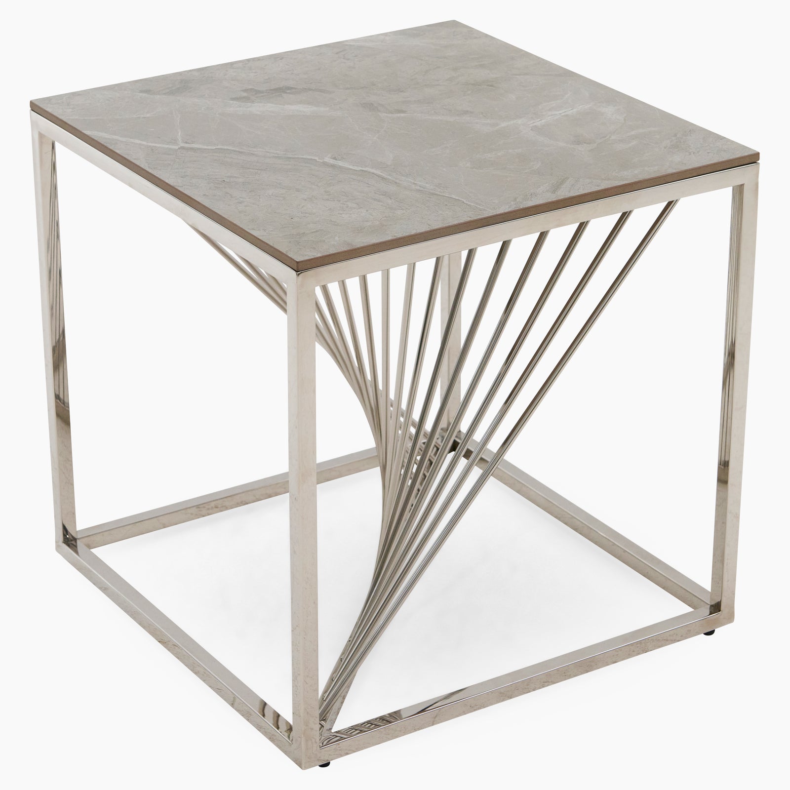 Atalanta Side Table - End Table Glass / Stainless Steel Sterling Home 3