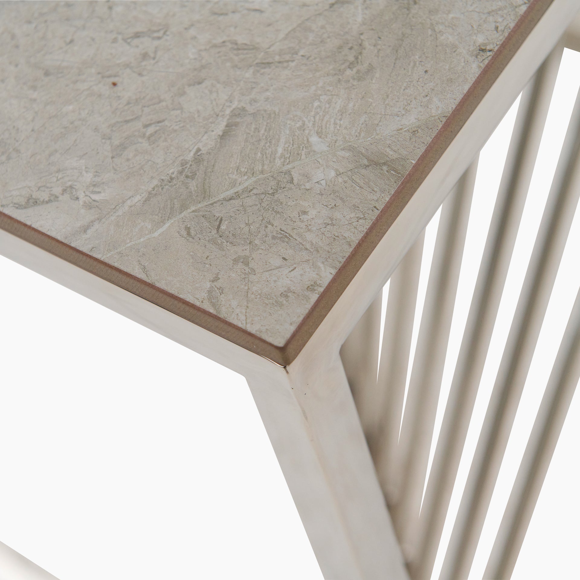 Atalanta Side Table - End Table Sintered Stone / Stainless Steel Tables Sterling Home 6