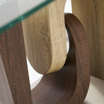 Atlas Coffee Table - Coffee Table Walnut/Stainless Steel/Clear Glass