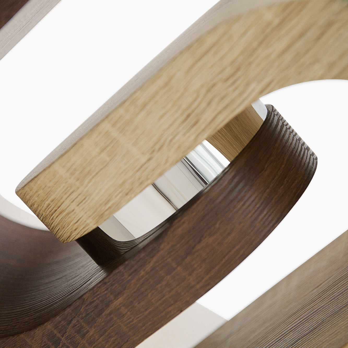 Atlas Coffee Table - Coffee Table Walnut/Stainless Steel/Clear Glass