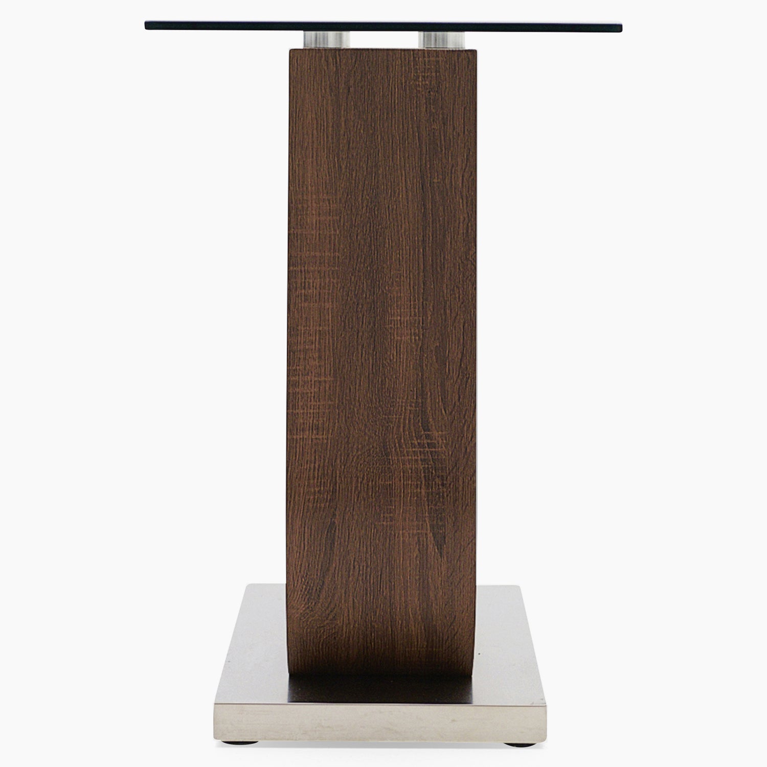 Atlas Sofa Table - Sofa Table Walnut/Stainless Steel/Clear Glass