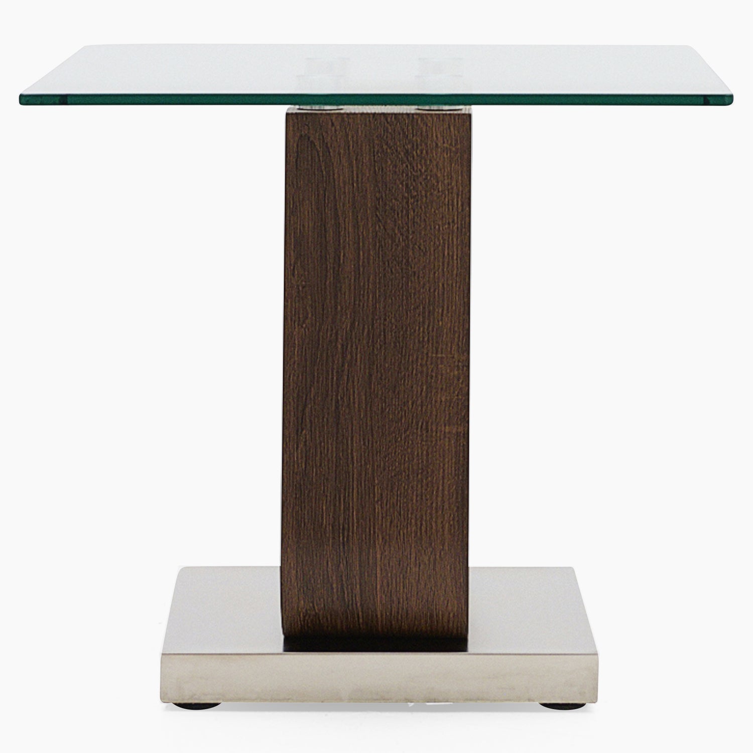 Atlas End Table - End Table Walnut/Stainless Steel/Clear Glass Sterling Home 4
