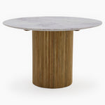 Aurora Round Dining Table - Round Table 120cm Solid Mango / Natural Marble Top Tables Sterling Home 1