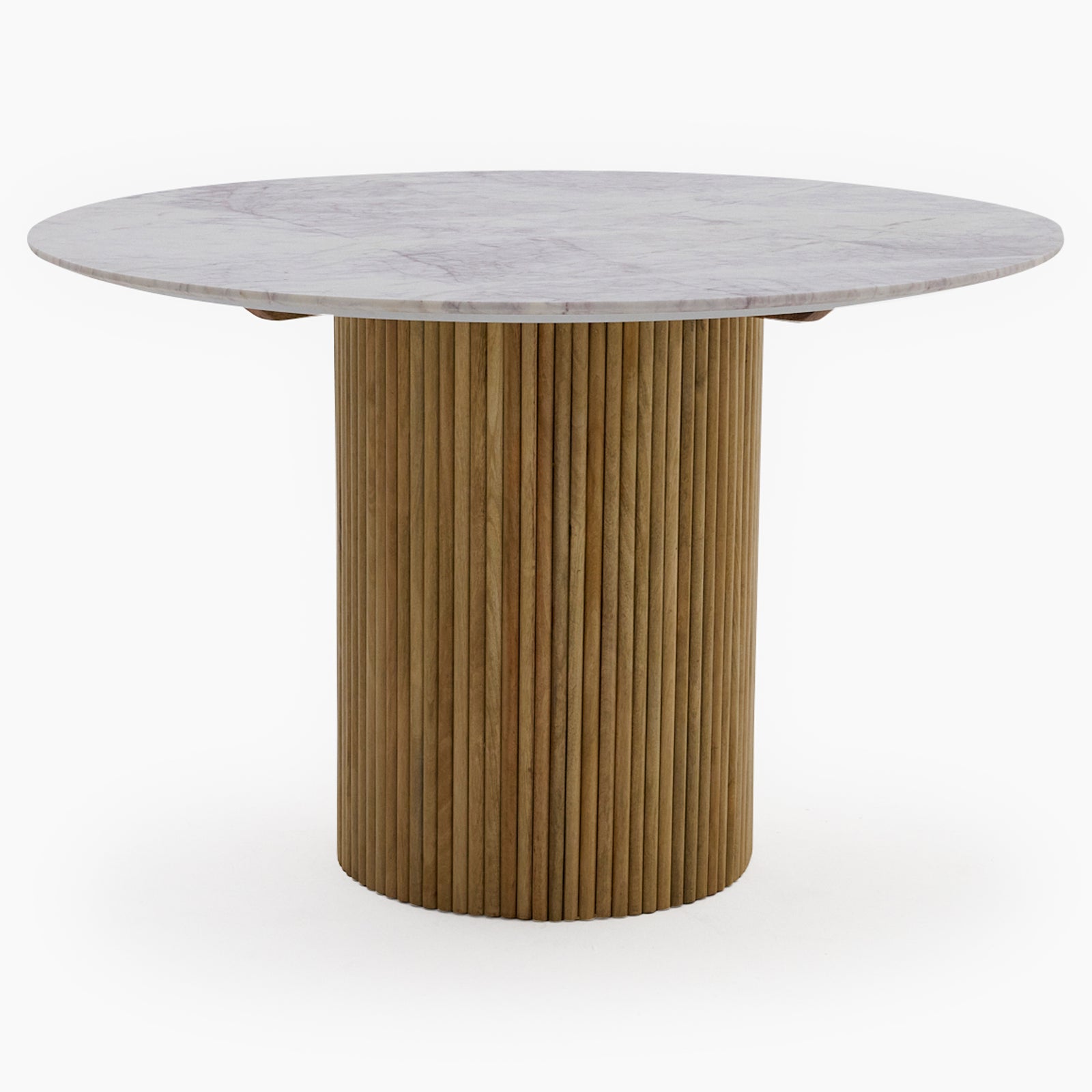 Aurora Round Dining Table - Round Table 120cm Solid Mango / Natural Marble Top Dining Tables Sterling Home 1