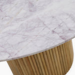 Aurora Round Dining Table - Round Table 120cm Solid Mango / Natural Marble Top Tables Sterling Home 3