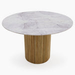 Aurora Round Dining Table - Round Table 120cm Solid Mango / Natural Marble Top Tables Sterling Home 4