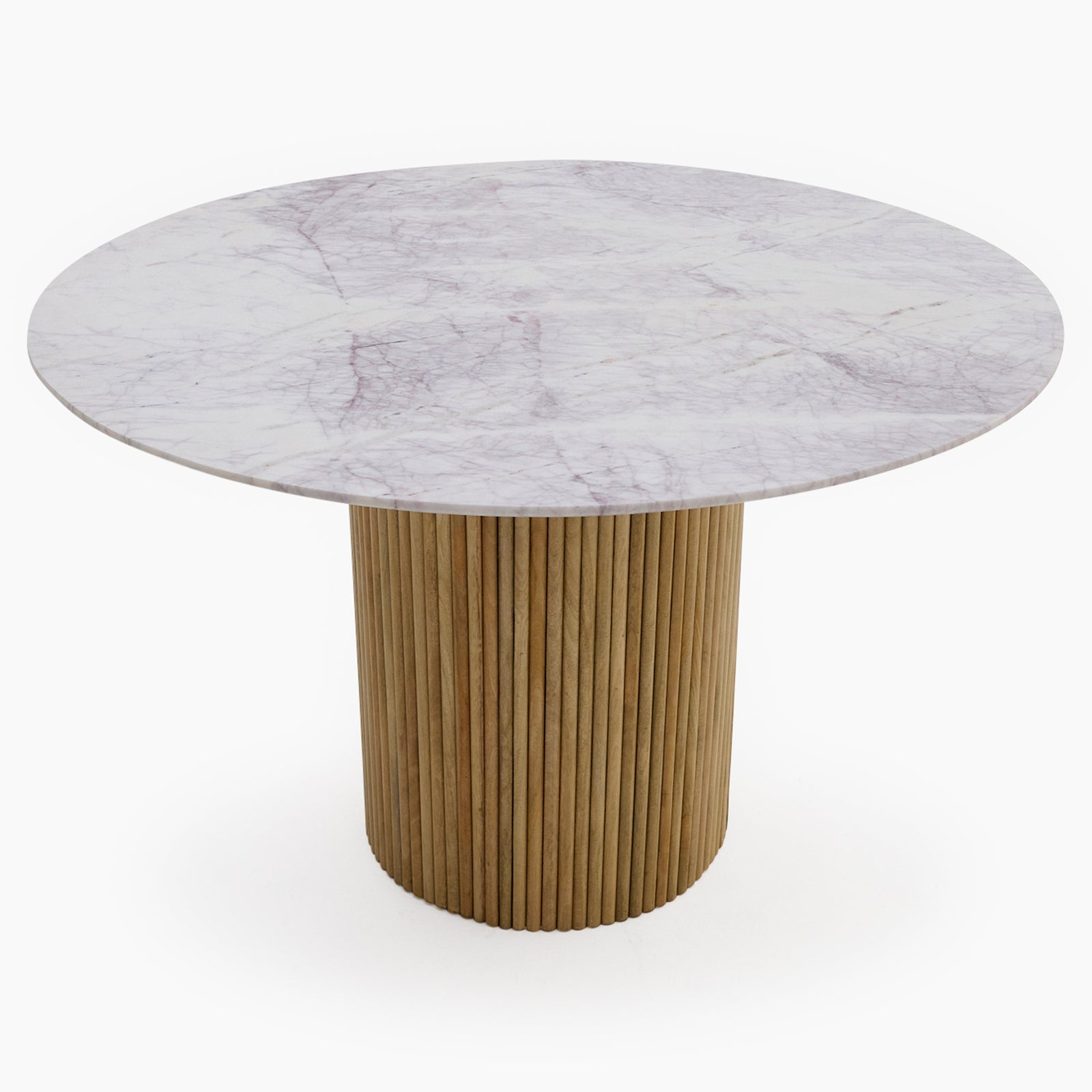 Aurora Round Dining Table - Round Table 120cm Solid Mango / Natural Marble Top Dining Tables Sterling Home 4