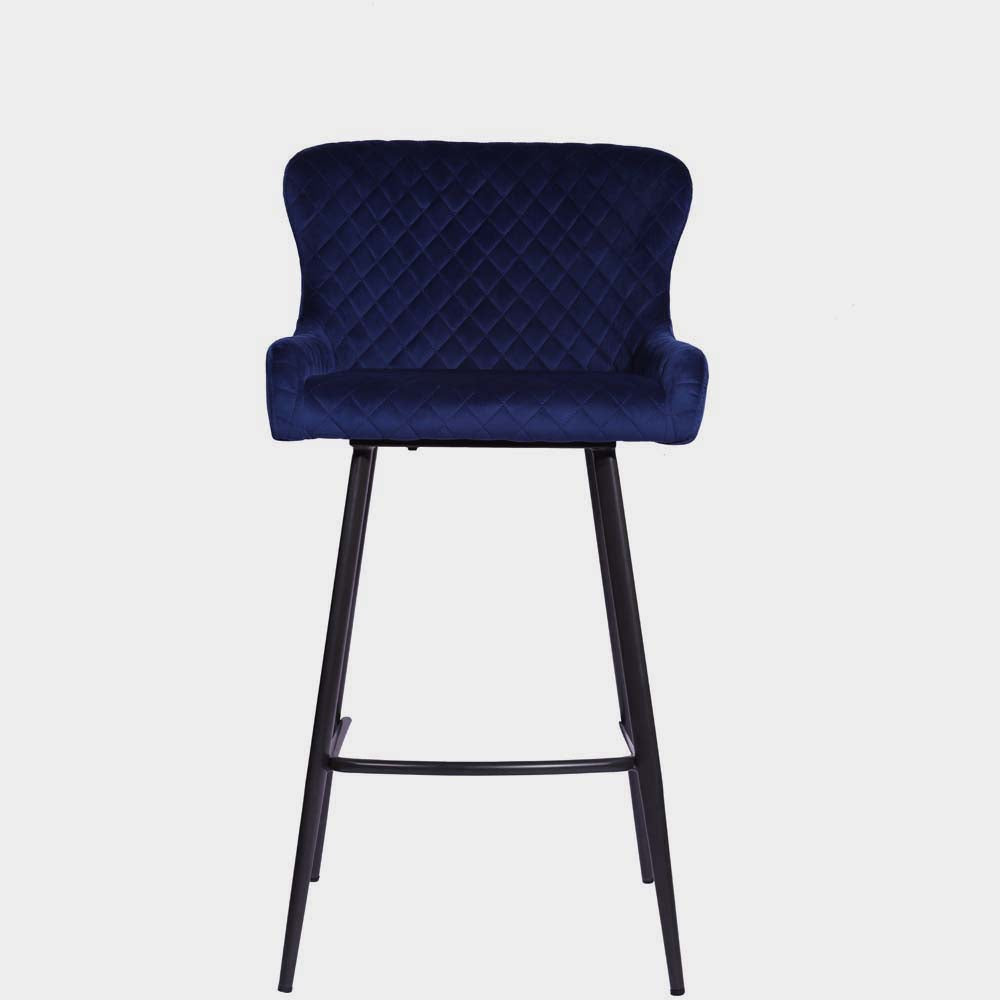 Avalon Pair of Blue Velvet Bar Stools - Bar Stool - Pair Blue Velvet Sterling Home 2