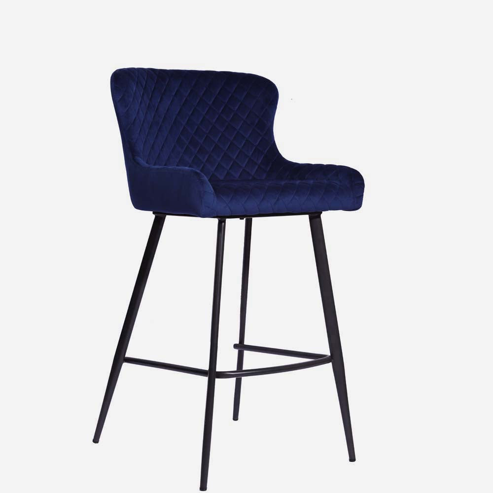 Avalon Pair of Blue Velvet Bar Stools - Bar Stool - Pair Blue Velvet Sterling Home 3