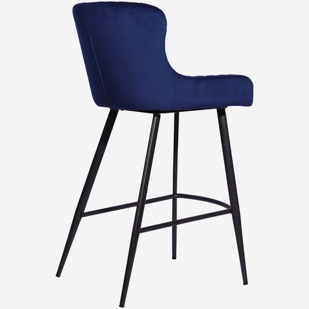 Avalon Pair of Blue Velvet Bar Stools - Bar Stool - Pair Blue Velvet Sterling Home 4