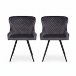 Avalon Pair of Grey Velvet Dining Chairs - Dining Chair - Pair Grey Velvet Sterling Home 1