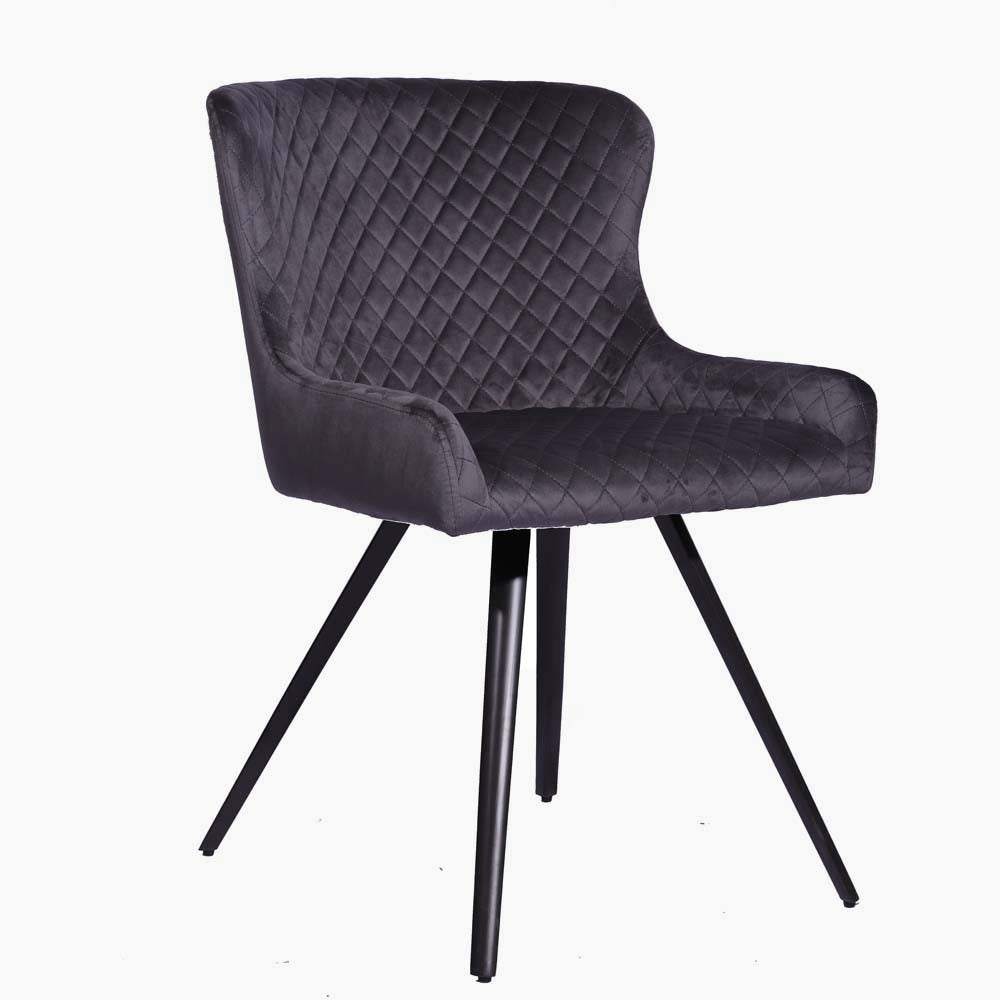 Avalon Pair of Grey Velvet Dining Chairs - Dining Chair - Pair Grey Velvet Sterling Home 3