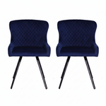 Avalon Pair of Blue Velvet Dining Chairs - Dining Chair - Pair Blue Velvet Sterling Home 1
