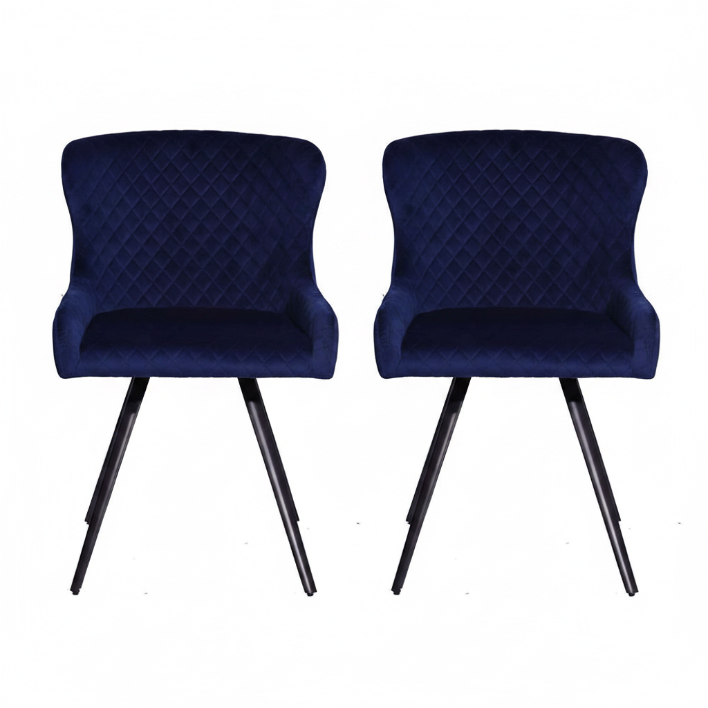 Avalon Pair of Blue Velvet Dining Chairs - Dining Chair - Pair Blue Velvet Sterling Home 1