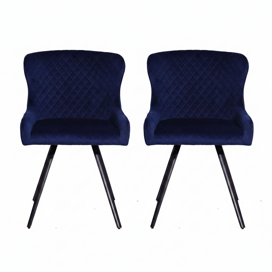 Avalon Pair of Blue Velvet Dining Chairs - Dining Chair - Pair Blue Velvet Sterling Home 1
