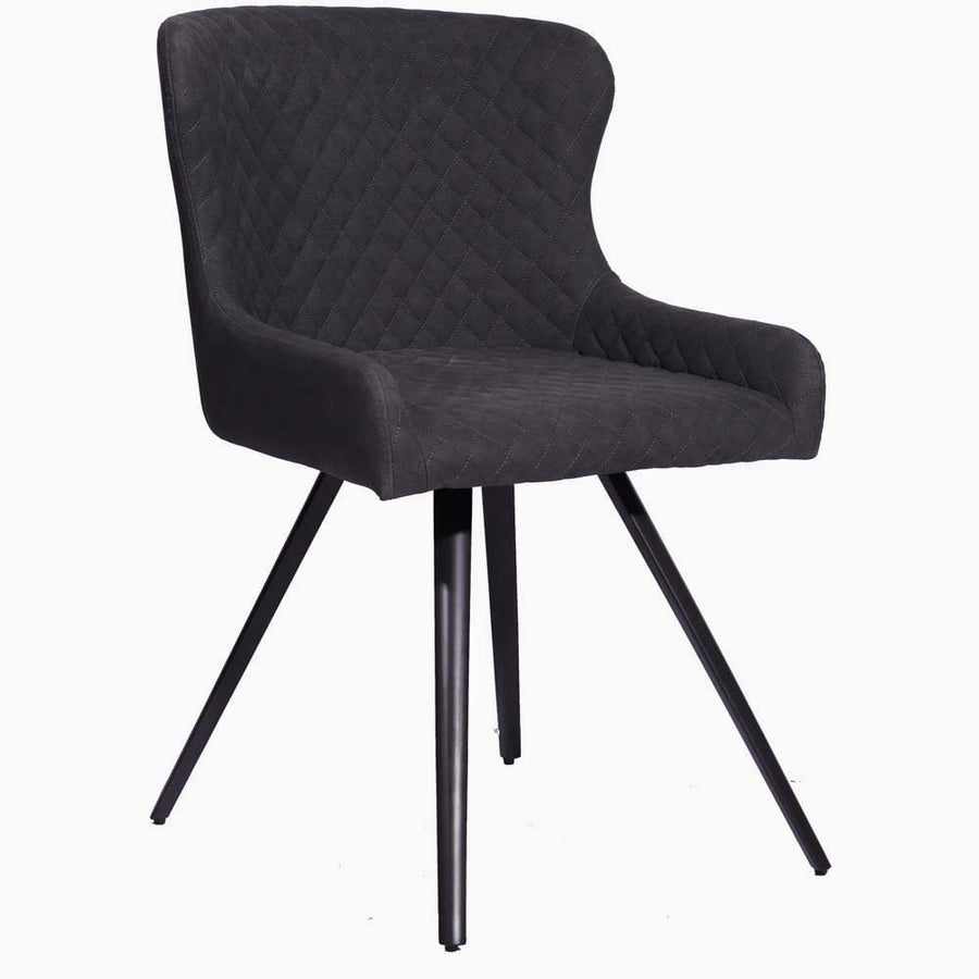 Avalon Pair of Grey Dining Chairs - Dining Chair - Pair Grey Leather Look Sterling Home 2