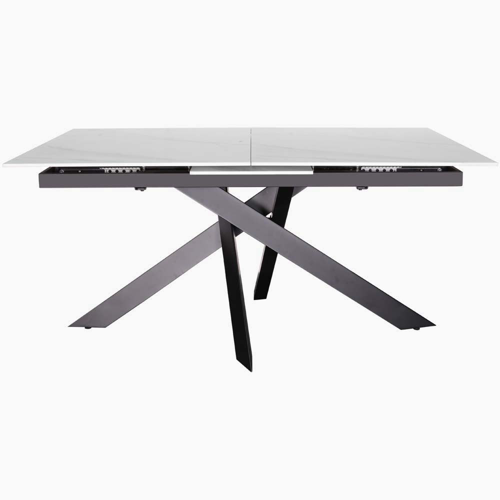 Avalon Extending Dining Table - Extending Dining Table 160/200cm Sintered Stone / Satin Grey Tables Sterling Home 1