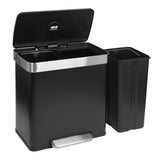 Matt Black Stainless Steel Double Kitchen Pedal Bin