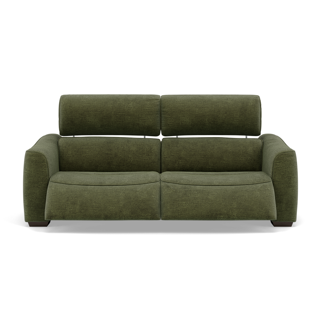 Beck Small 3 Seater Recliner Sofa - 2.5 Seater Sofa with 2 Power Recliners (Compact) Fabric - Power Recliner with USB