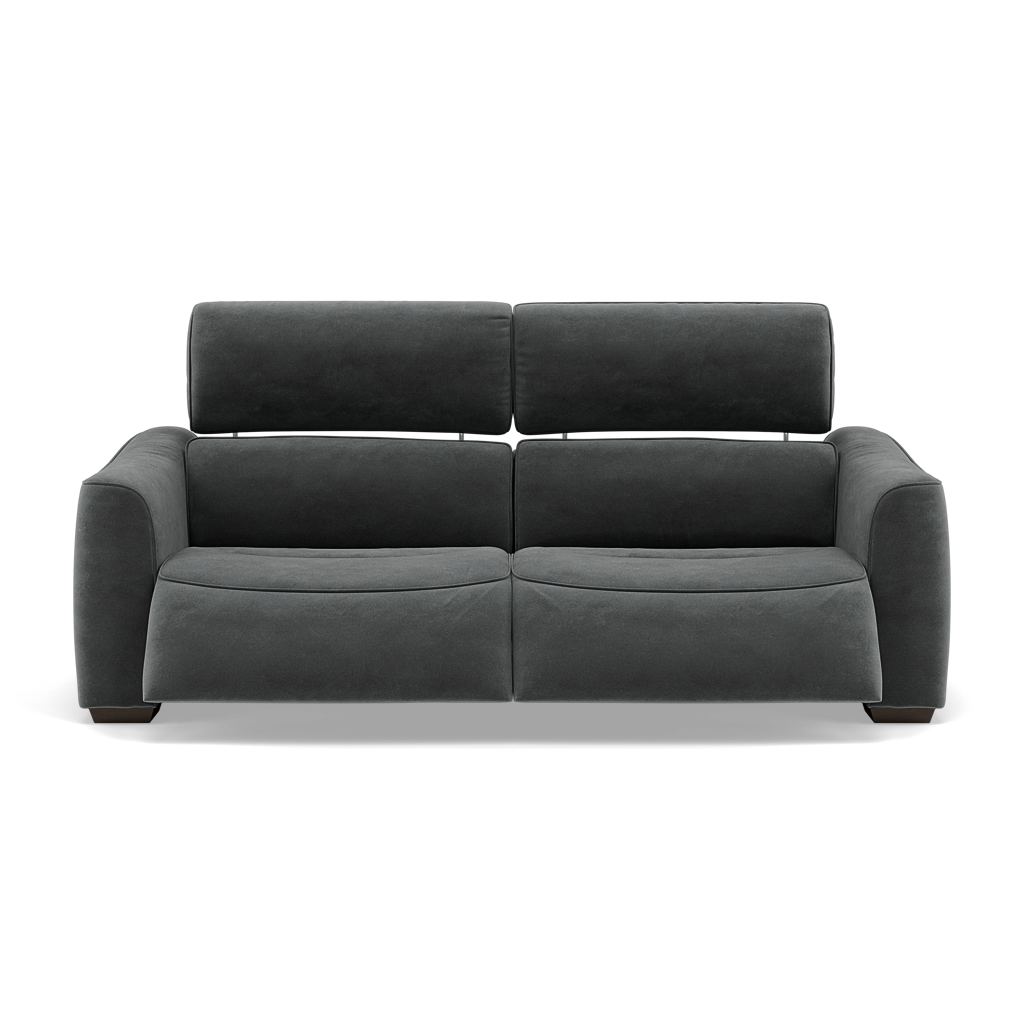 Beck Small 3 Seater Recliner Sofa - 2.5 Seater Sofa with 2 Power Recliners (Compact) Fabric - Power Recliner with USB 3 Seater Sofas Sterling Home 15 FAB-MEG-20 PEWTER