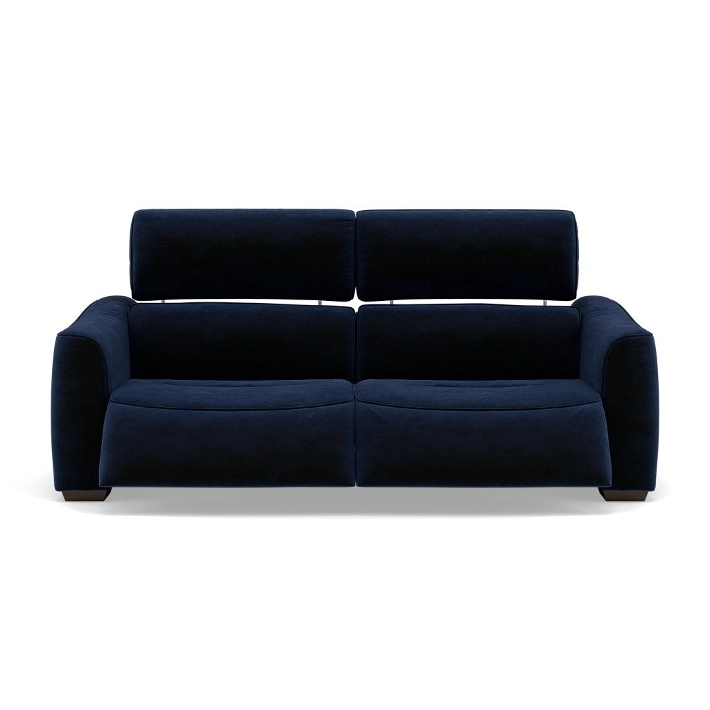 Beck Small 3 Seater Recliner Sofa - 2.5 Seater Sofa with 2 Power Recliners (Compact) Fabric - Power Recliner with USB 3 Seater Sofas Sterling Home 16 FAB-MEG-28 NAVY