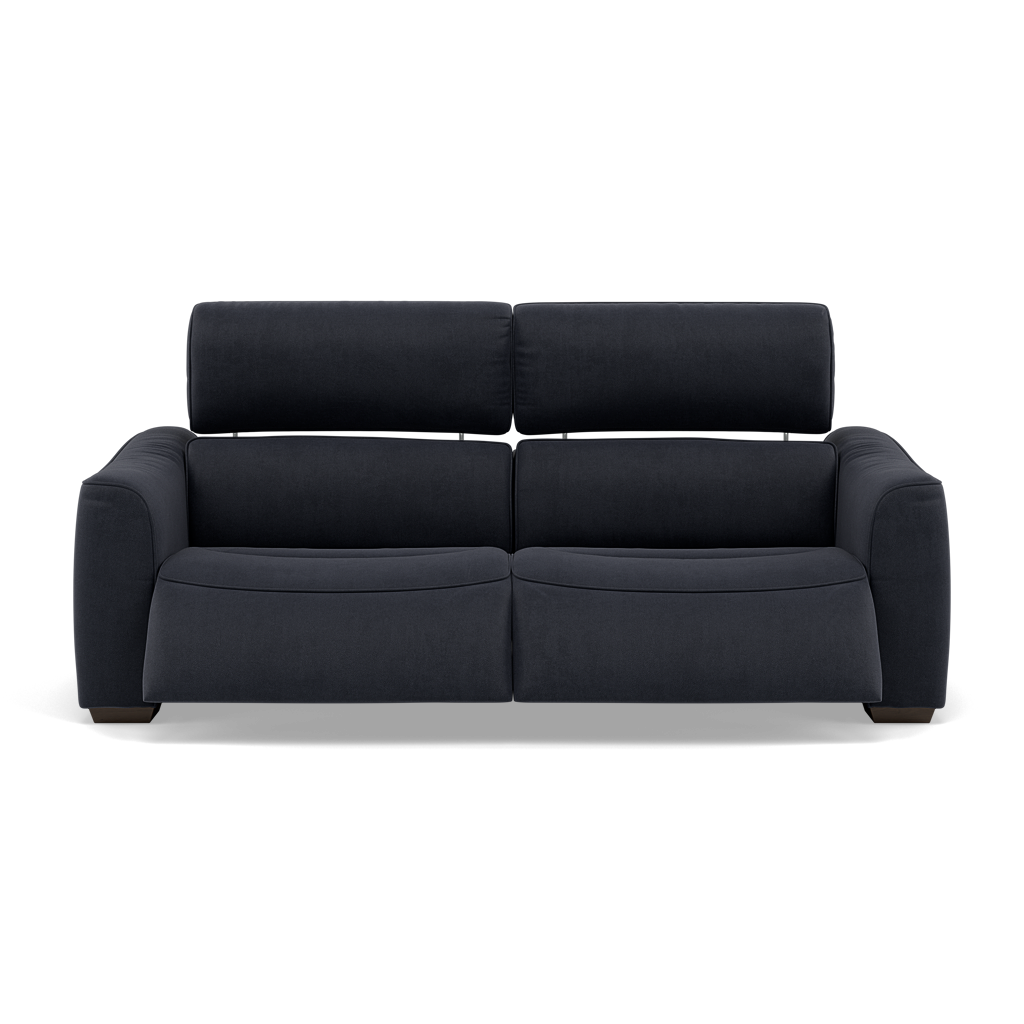 Beck Small 3 Seater Recliner Sofa - 2.5 Seater Sofa with 2 Power Recliners (Compact) Fabric - Power Recliner with USB