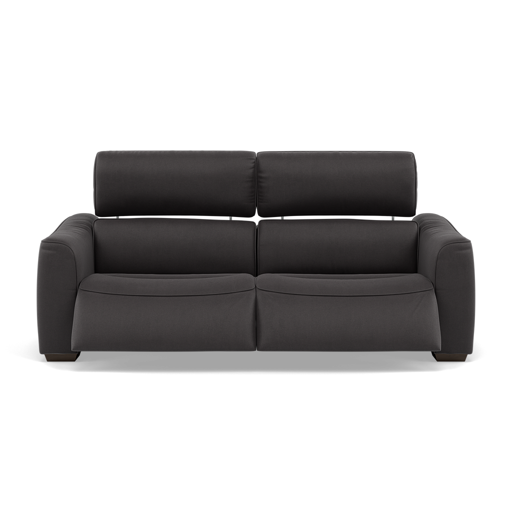 Beck Small 3 Seater Recliner Sofa - 2.5 Seater Sofa with 2 Power Recliners (Compact) Fabric - Power Recliner with USB