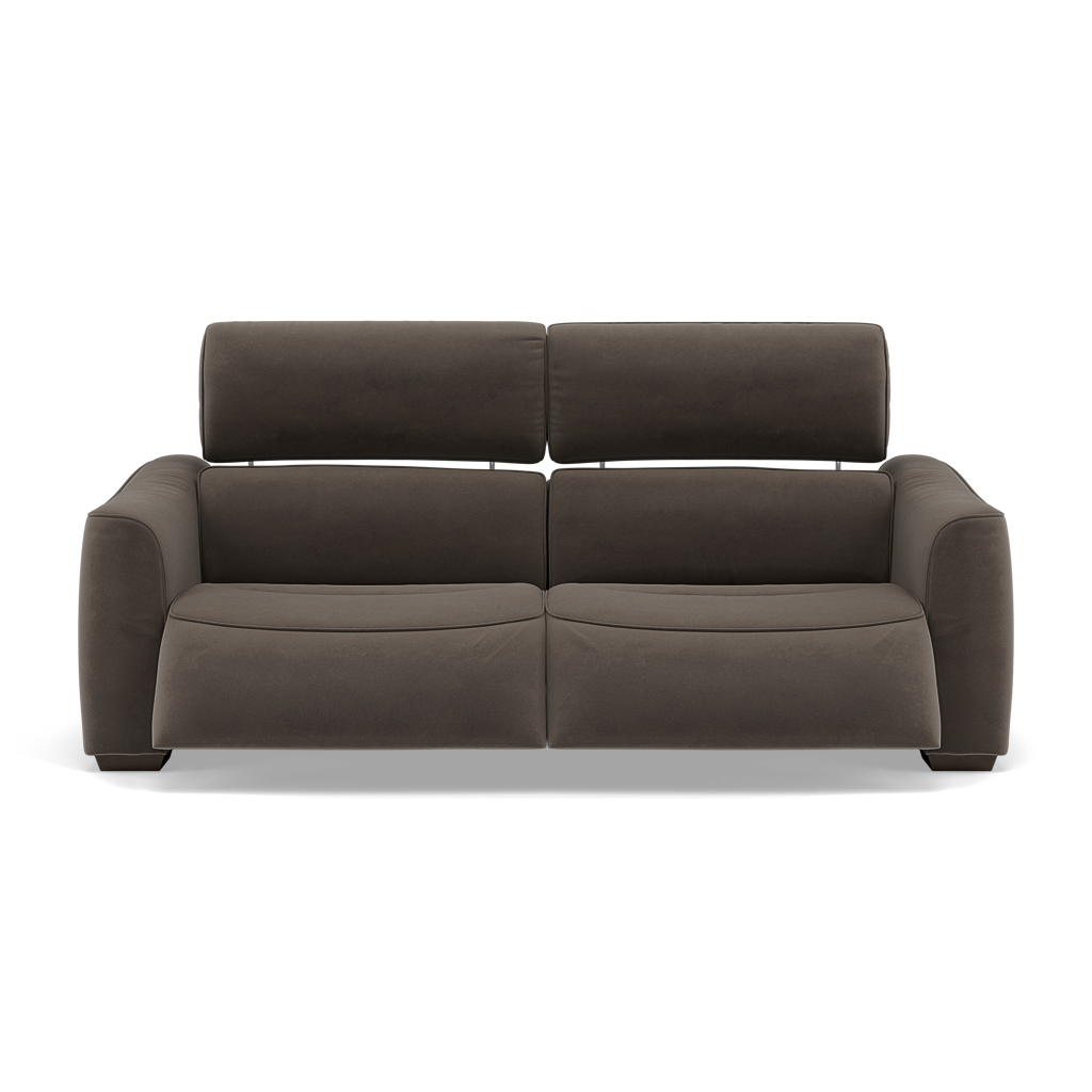 Beck Small 3 Seater Recliner Sofa - 2.5 Seater Sofa with 2 Power Recliners (Compact) Fabric - Power Recliner with USB 3 Seater Sofas Sterling Home 14 FAB-MEG-51 DK TAUPE