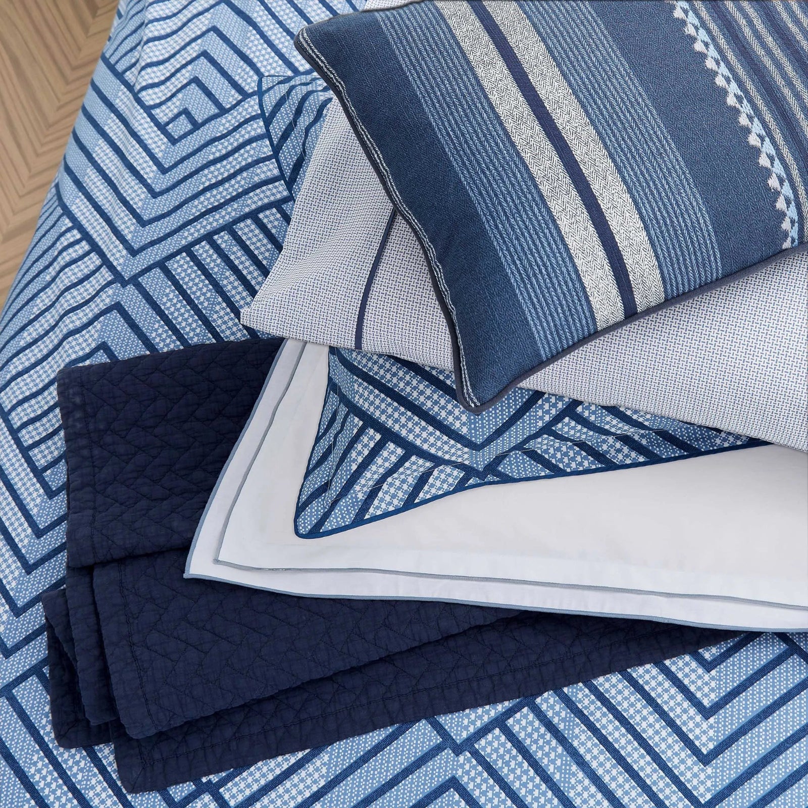 Bedeck Of Belfast Kayah Indigo Standard Pillowcases - Kayah Indigo Standard Pillowcases Sterling Home 2