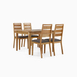 Bexley Compact Extending Dining Table & 4 Ladder Back Dining Chairs Set