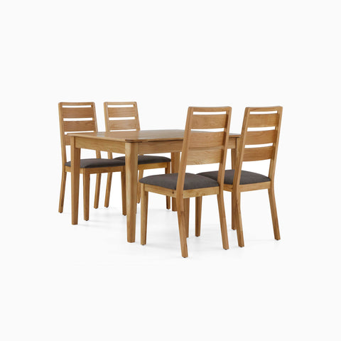 Bexley Compact Extending Dining Table & 4 Slatted Back Chairs Set Tables Sterling Home 1