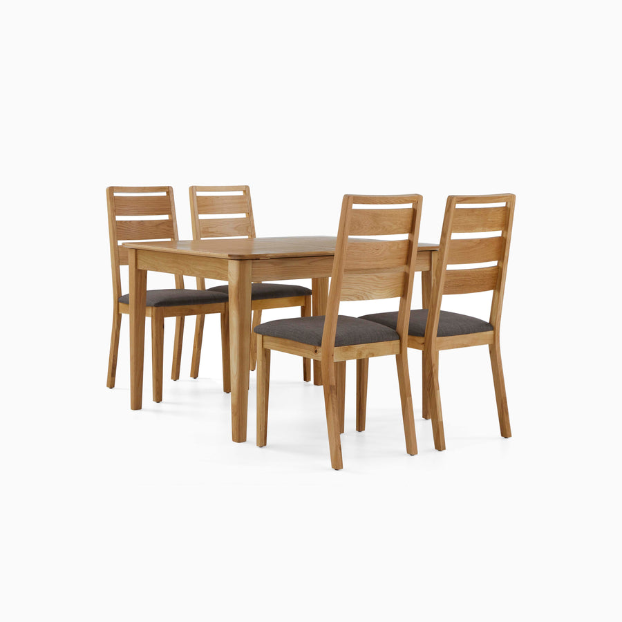 Bexley Compact Extending Dining Table & 4 Slatted Back Chairs Set Tables Sterling Home 1