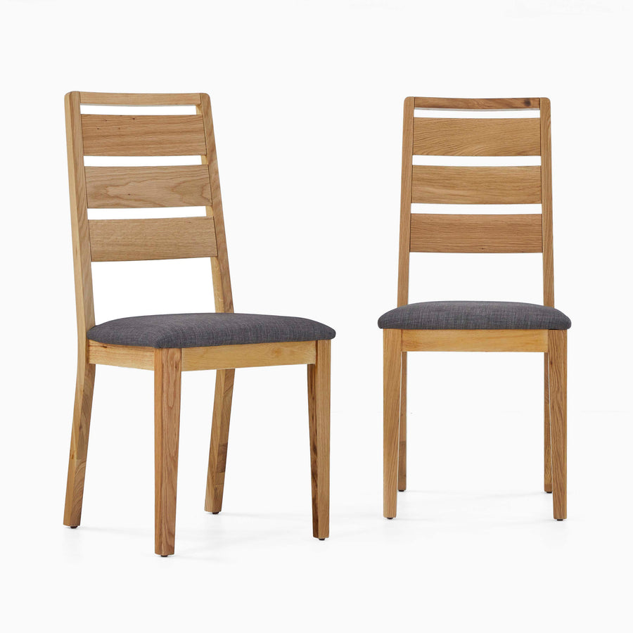 Bexley Pair of Ladderback Dining Chairs - Dining Chair Ladderback - Pair Oak Sterling Home 1