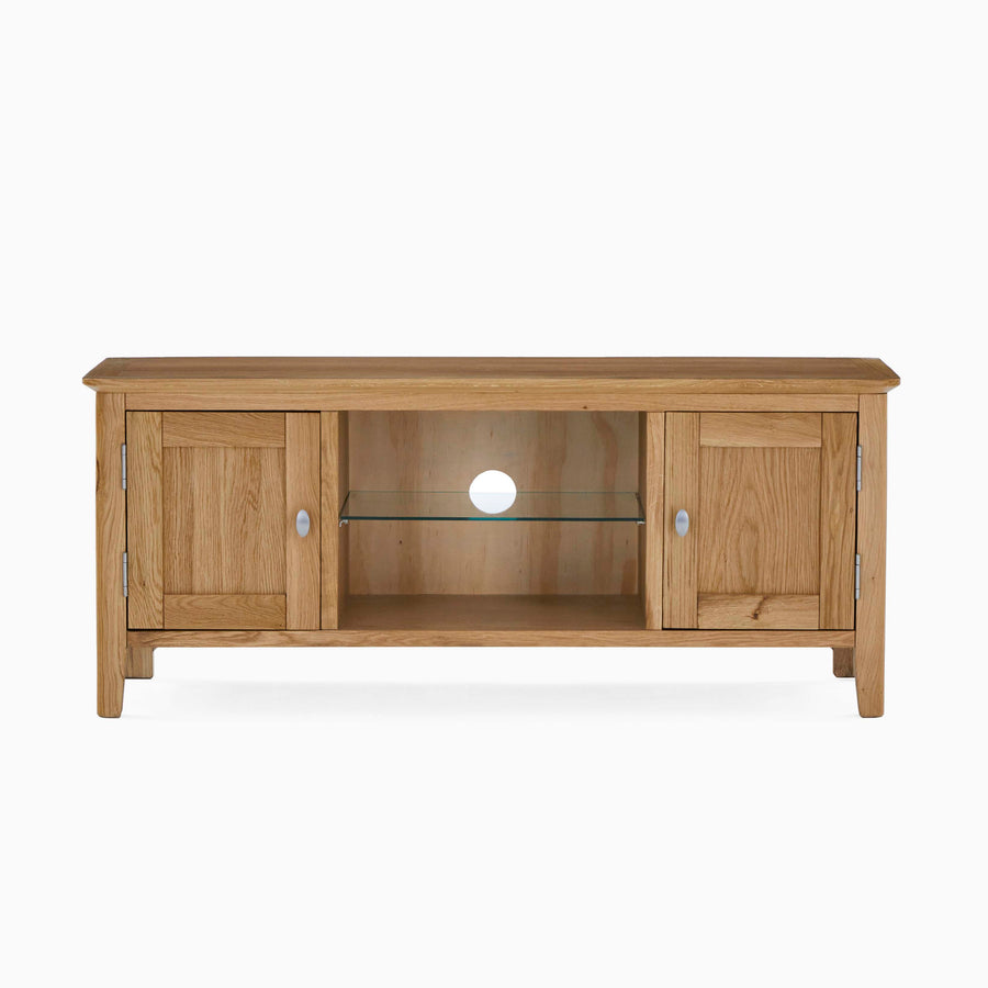 Bexley Large TV Unit - Large Media Stand Oak Storage Sterling Home 1