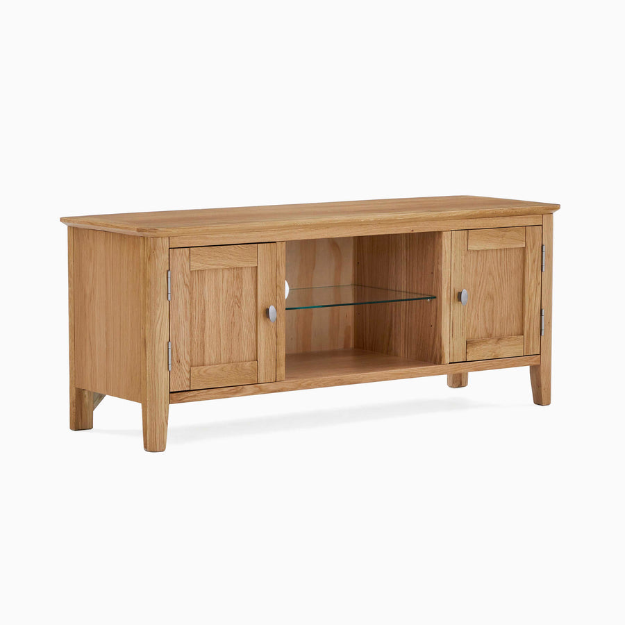 Bexley Large TV Unit - Large Media Stand Oak Storage Sterling Home 2