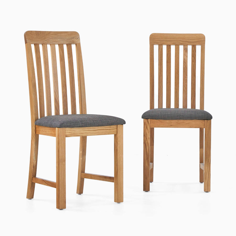 Bexley Pair of Slat Back Dining Chairs - Dining Chair Vertical Slats - Pair Oak Sterling Home 1