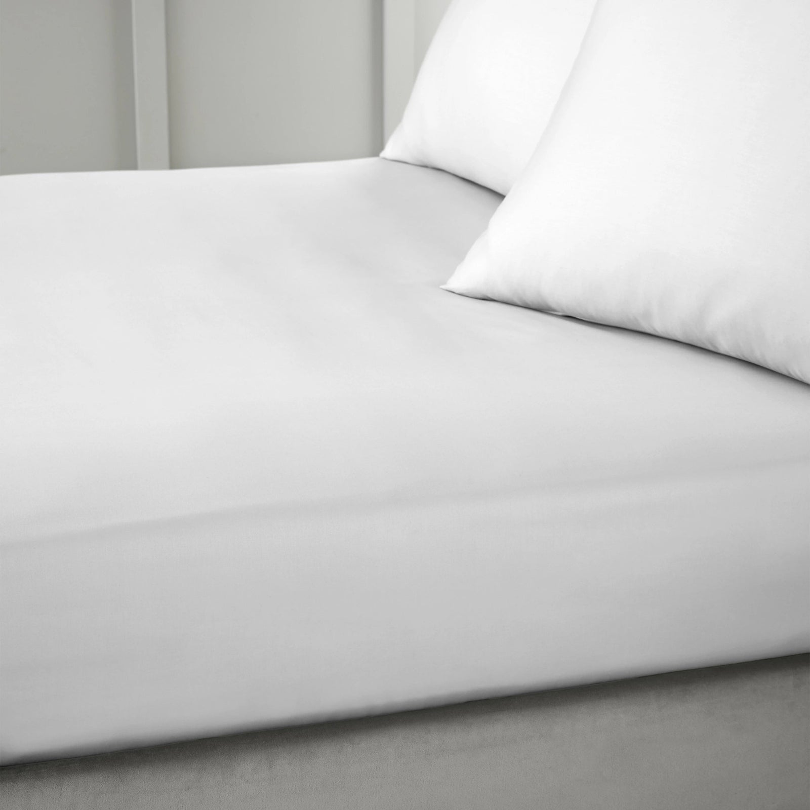 Bianca Sateen Grey Fitted Bed Sheet - 400TC Sateen Dove Grey Super King Sheet - Super King Sterling Home 2