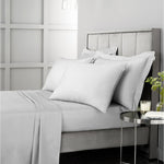 Bianca Sateen Grey Fitted Bed Sheet - 400TC Sateen Dove Grey Super King Sheet - Super King Sterling Home 1