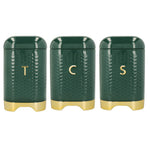 KitchenCraft Lovello Canisters Green Set Of 3 - Lv Textured TCS 3 Piece Set Green Sterling Home 2