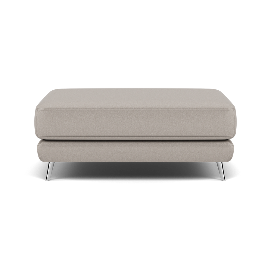 Bolero Footstool - Rectangular Footstool A Fabric Footstools Sterling Home BFA-MAD-02 SILVER GREY 1