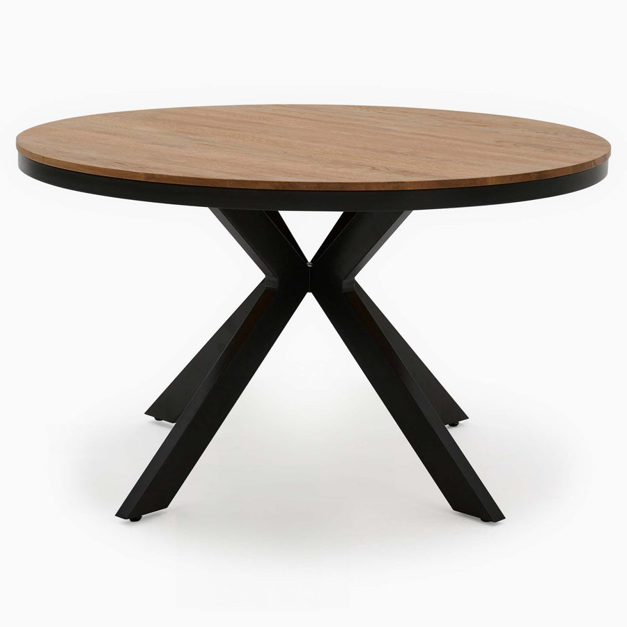 Bourton Oak Round Dining Table - 130cm Round Dining Table Oak / Veneer Tables Sterling Home 1