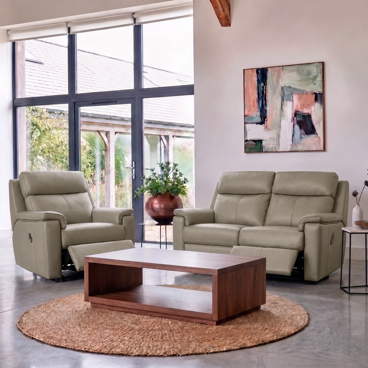 G Plan Ellis Small Recliner Sofa - Small Sofa Man Rec DBL Grade L - Manual Recliner — L846 Cambridge Taupe, gallery image 1