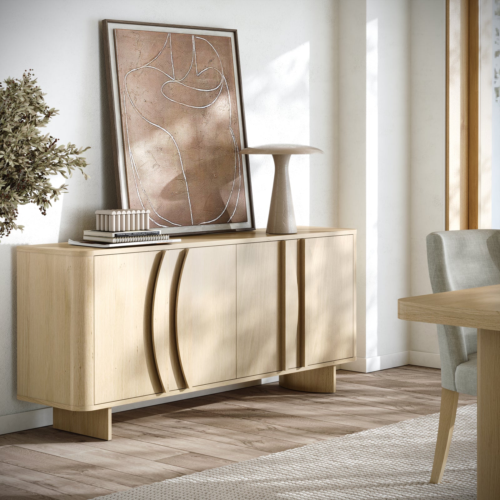 Camden Large Sideboard - Large Sideboard Light Oak Storage Sterling Home 2