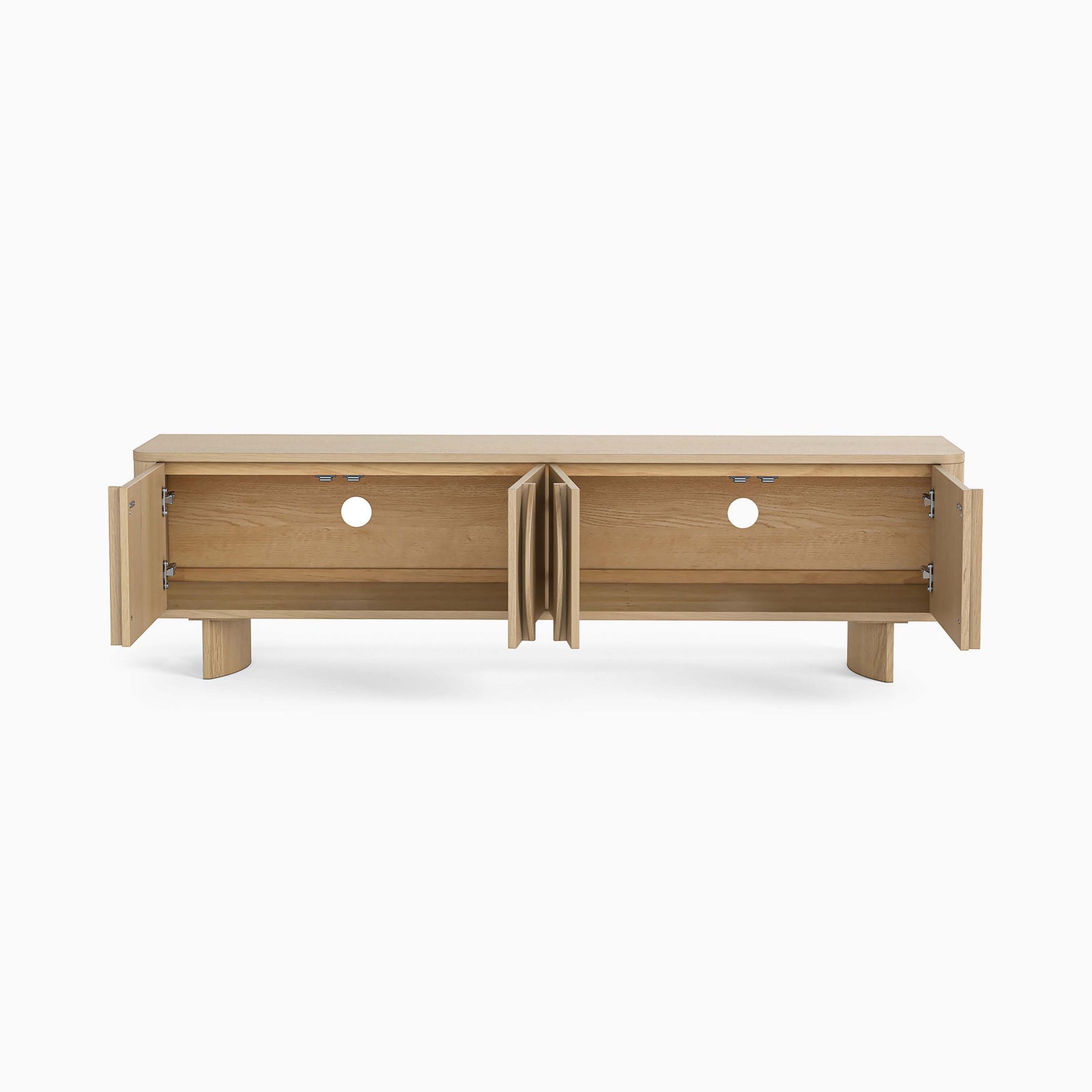 Camden Large TV Unit - Large Media Unit Light Oak Storage Sterling Home 4