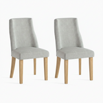 Luna Pair of Light Oak/Beige Dining Chairs - Luna Dining Chair - Pair Light Oak / Beige Sterling Home 1